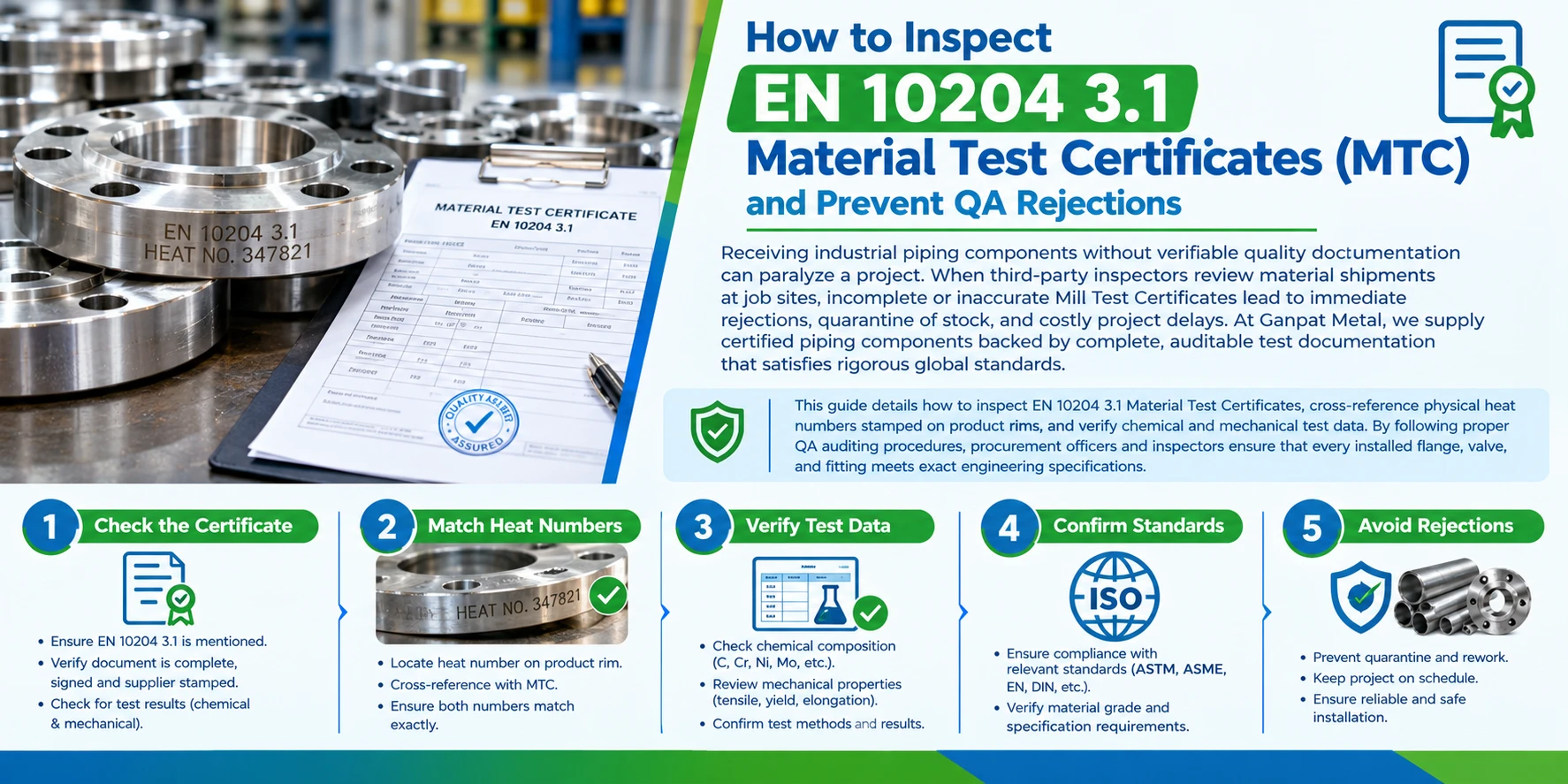 How to Inspect EN 10204 3.1 Material Test Certificates (MTC)